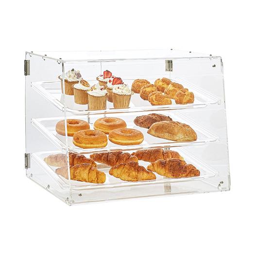 Used Pastry Display Case, 3-Tier Commercial Countertop Bakery Acrylic Display Case - 20.7" wide
