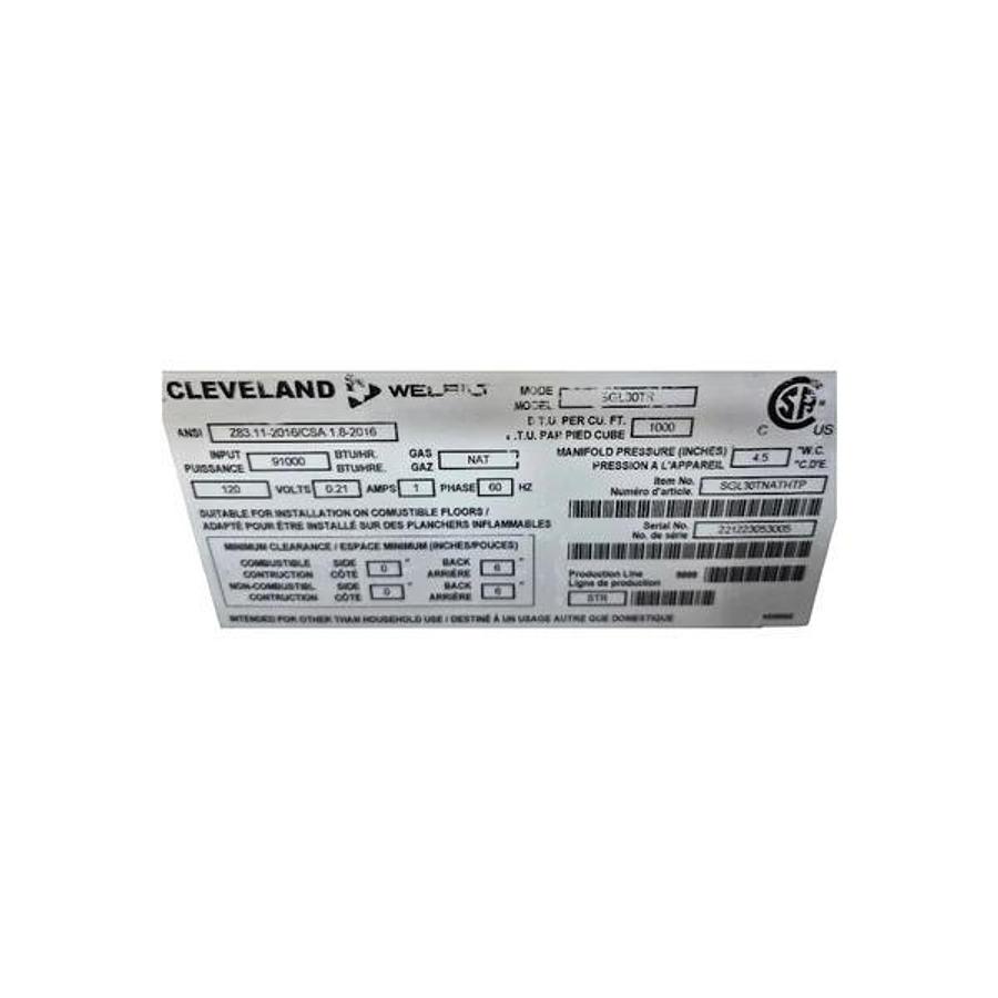 Used Cleveland SGL30TR Braising Pan Tilting Skillet - 30 Gallons - Natural Gas