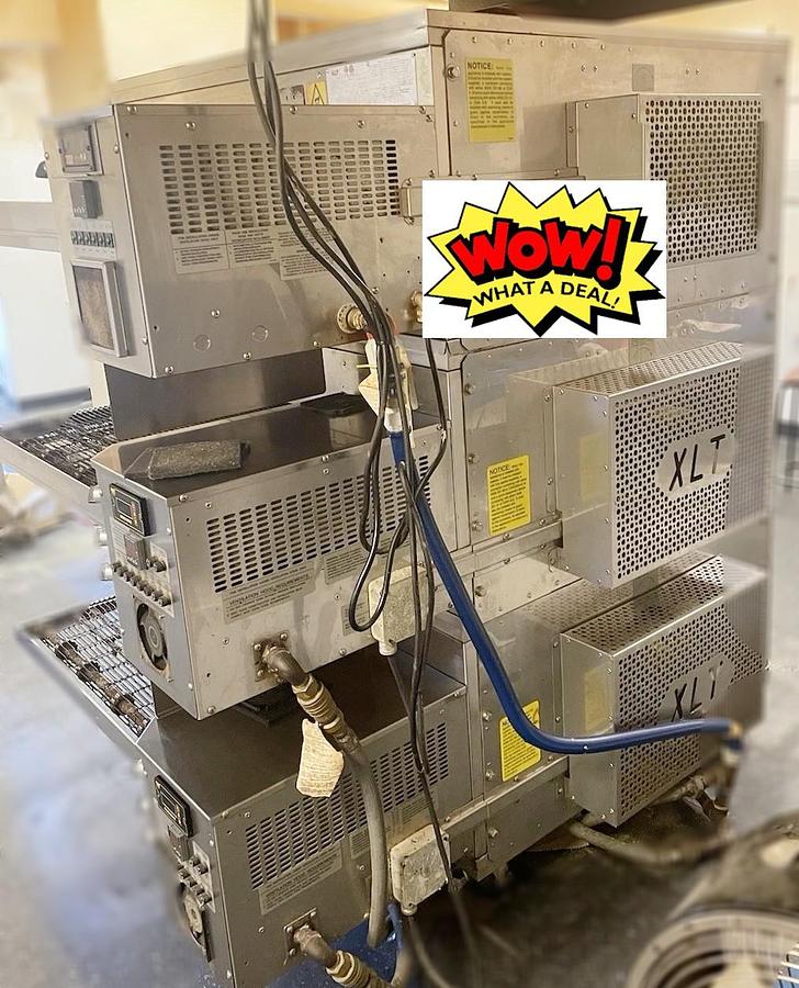 Used XLT XLT-3240-TS Triple Deck Conveyor Convection Pizza Oven Natural Gas