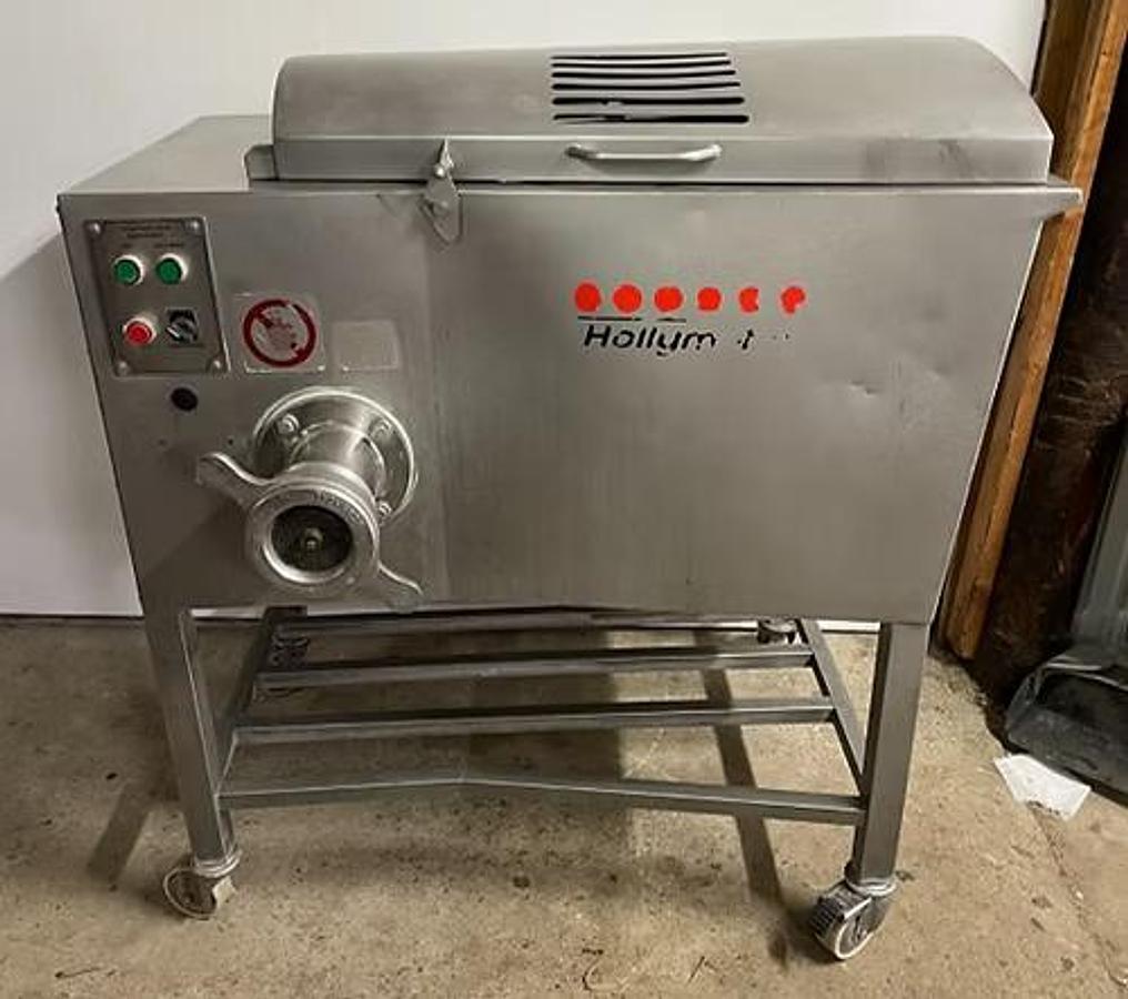 Used Hollymatic 90JEG Meat Mixer Grinder on Casters
