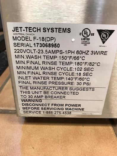 JET TECH - High Temp Undercounter Cup & Glasswasher