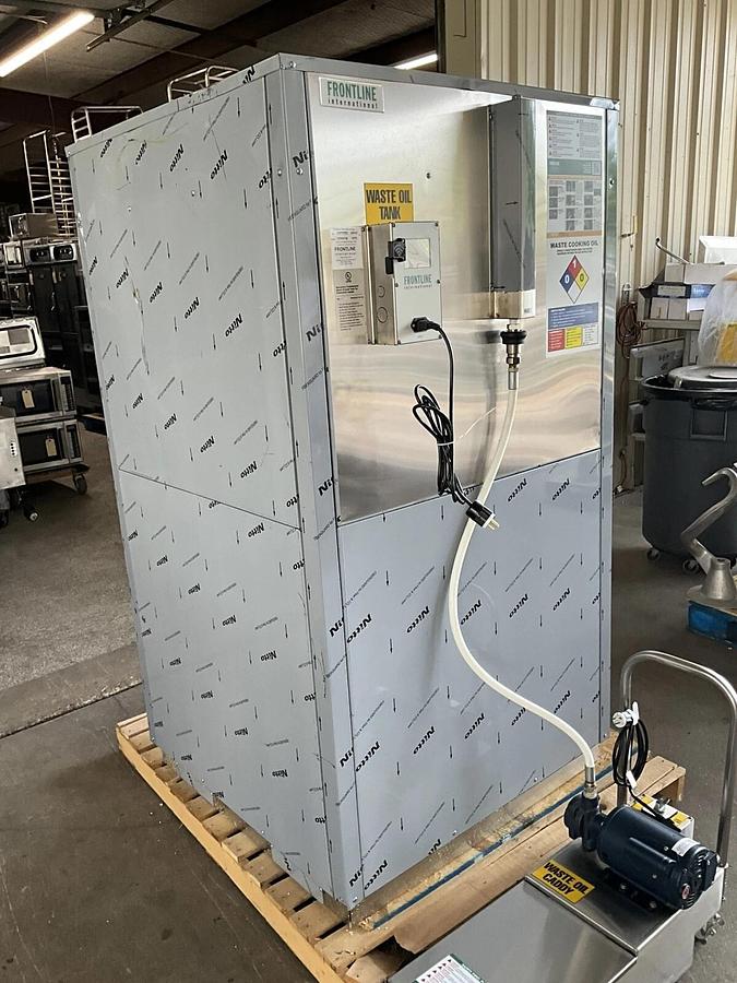 Used Frontline International 10SS 75" grease filter and oil tank Storage 4073SQDC