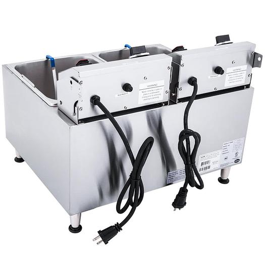 Globe 32 lb. Dual Tank Electric Countertop Fryer