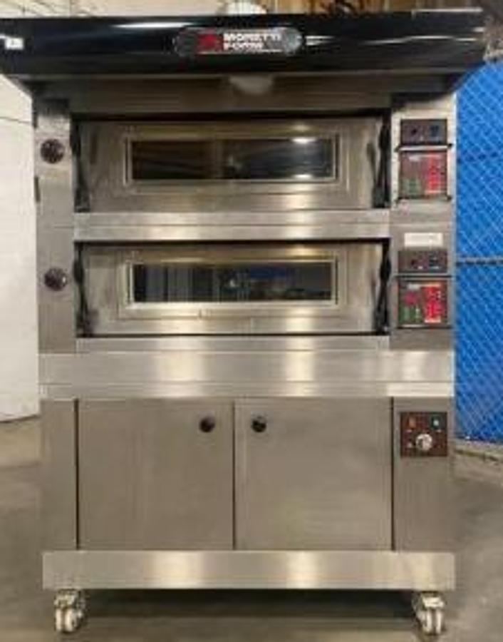 Used MORETTI FORNI AHC18CUL DOUBLE DECK ELECTRIC PIZZA OVEN WITH PROOFER - WARRANTY