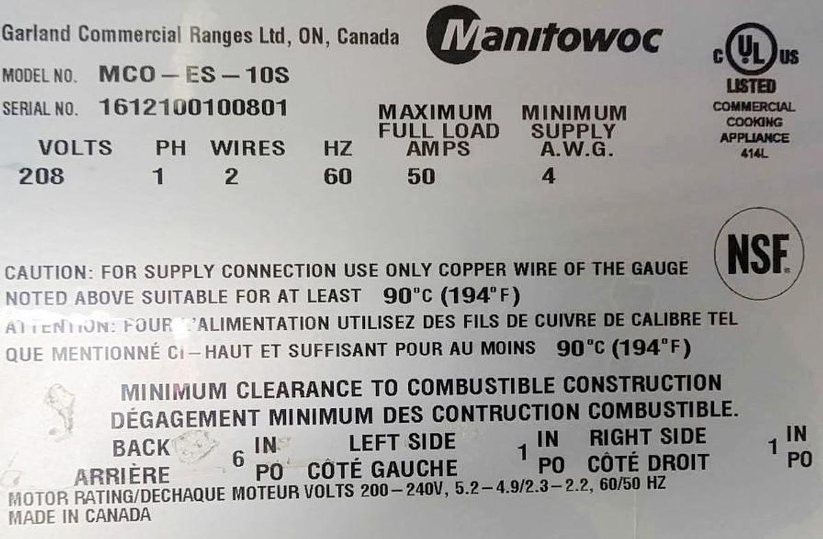 Refurbished Garland stacking electric convection ovens