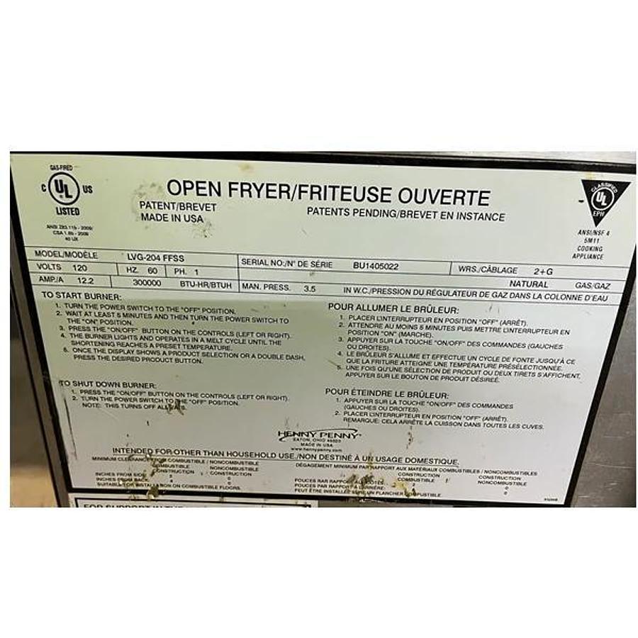 Used Henny Penny Fryer Natural Gas 300,000BTU 
