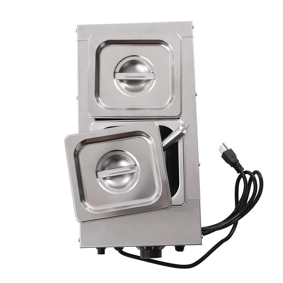 Used 3L Commercial Electric Chocolate Tempering Machine Melter Maker W/ 2 Melting Pot
