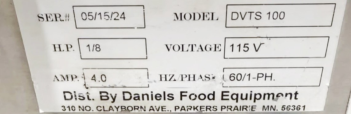 Used Daniels DVTS100 Vacuum Meat Tumbler