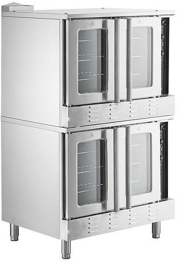 Double Deck Full Size Natural Gas Convection Oven with Legs - 108,000 BTU