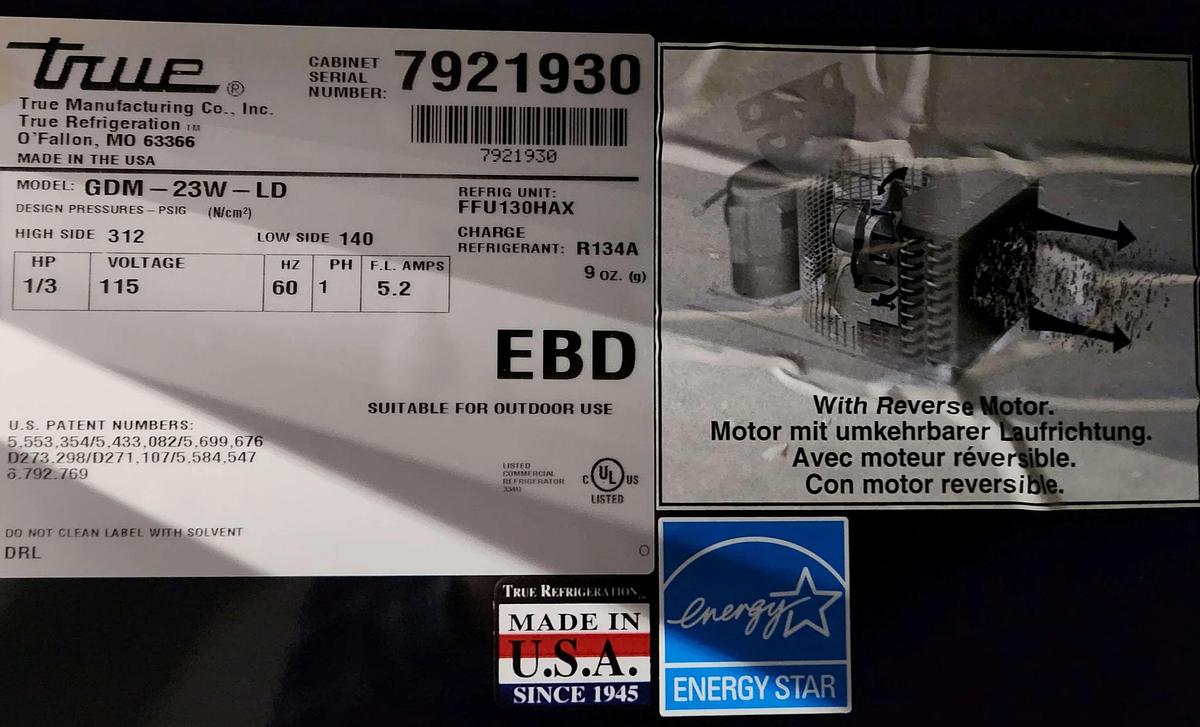 Used True GDM-23W-LD Wine Refrigeration