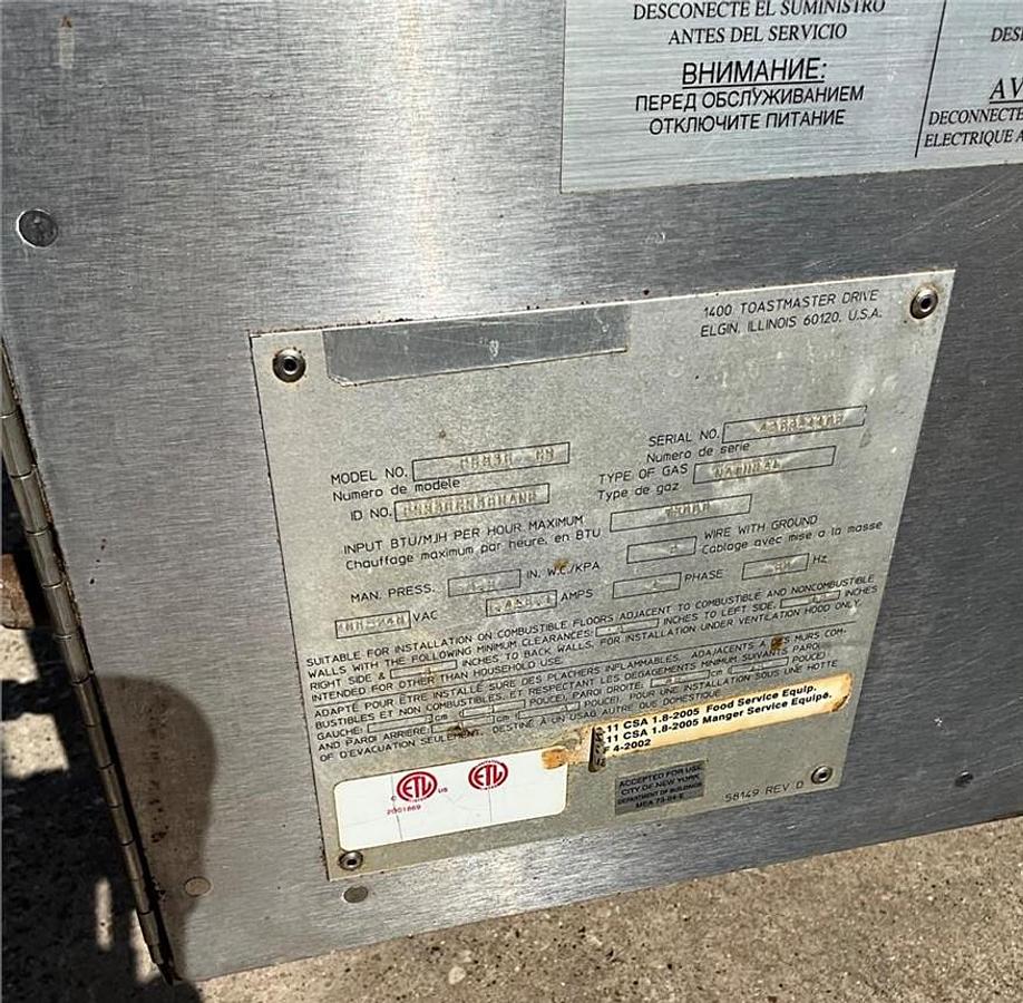 Refurbished Middleby Marshall gas triple stack conveyor ovens