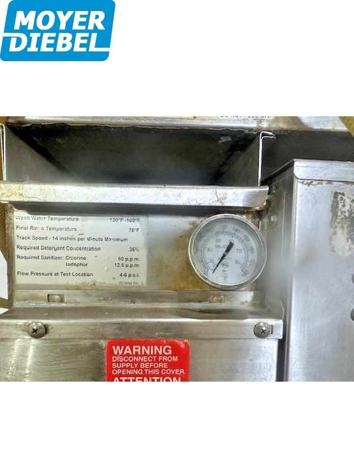 Used Moyer Diebel SW600R 72" Right-Left Low Temp Pass Through Automatic Glasswasher