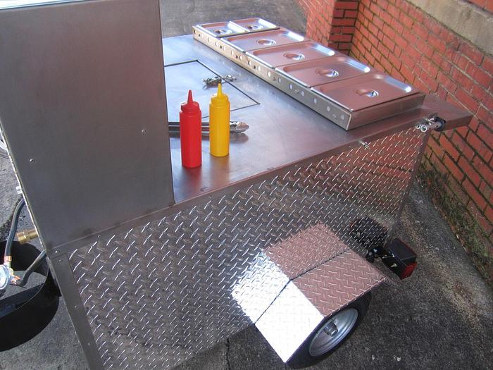 Mobile Hot Dog Cart Trailer Food Concession Vending Kiosk Stand