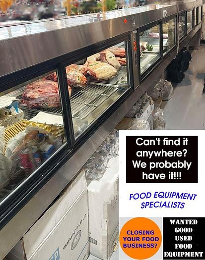 Used 24" meat case with display - glass curved display
