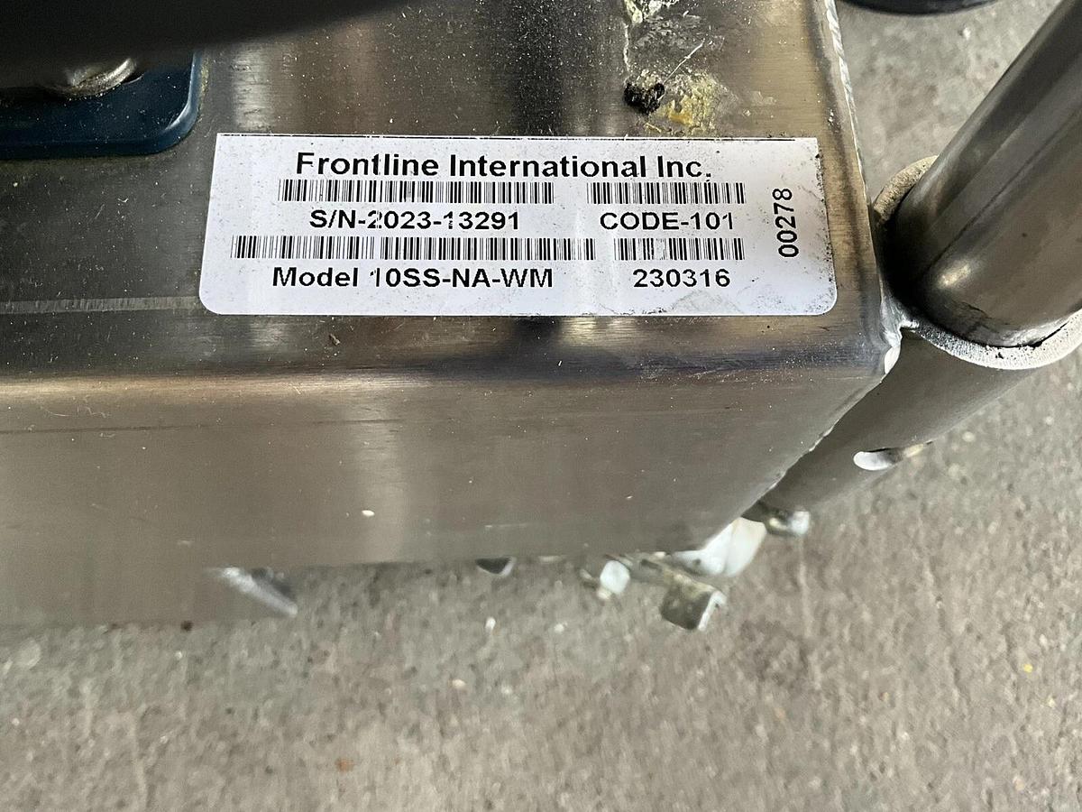 Used Frontline International 10SS 75" grease filter and oil tank Storage 4073SQDC
