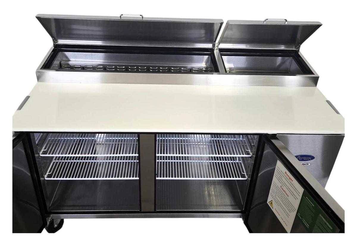 Used Atosa MPF8202GR Refrigerated Pizza Prep Table - 2 Door - 67" -WARRANTY