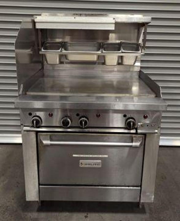 Used GARLAND G36-G36R 36" GAS GRIDDLE WITH STANDARD OVEN