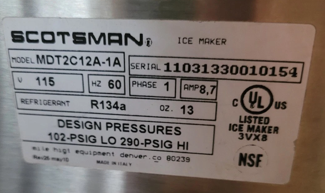 Used Scotsman MDT2C12A-1A Ice Machine and Water Dispenser, Countertop, 115V