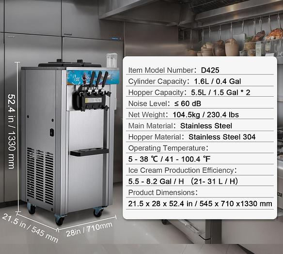 3 FLAVOR SOFT SERVE MACHINE -