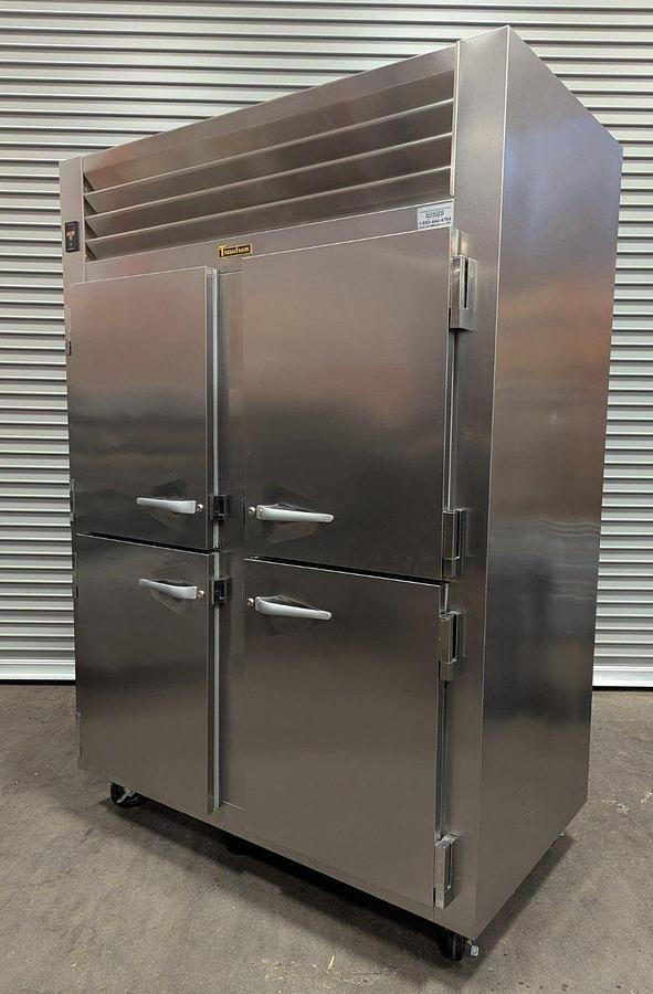 Used Traulsen AHT232WUT-HHS Spec-Line 58" 2-Section Stainless Cooler W/4 Doors - 2 available