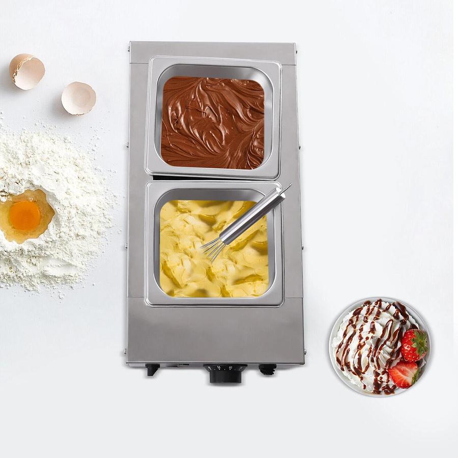 Used 3L Commercial Electric Chocolate Tempering Machine Melter Maker W/ 2 Melting Pot