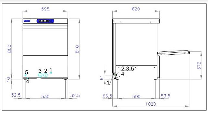 Mach high temp undercounter dishwasher