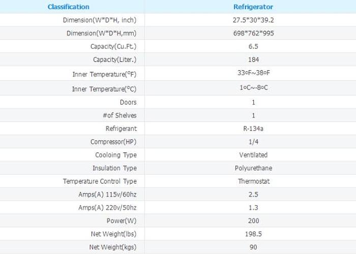27.5" ONE DOOR WORK TOP-REFRIGERATOR