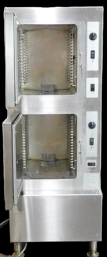 Used CLEVELAND 10 PAN DOUBLE STACKED NATURAL GAS CONVECTION STEAMER MODEL 24CGA10.2