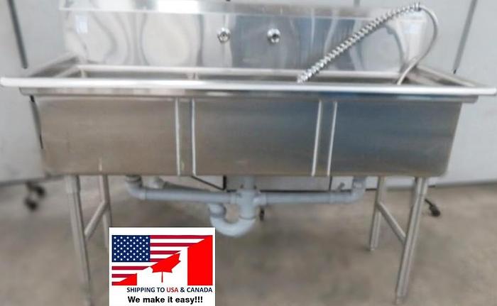 Used 3 Compartment pot sink with spray taps