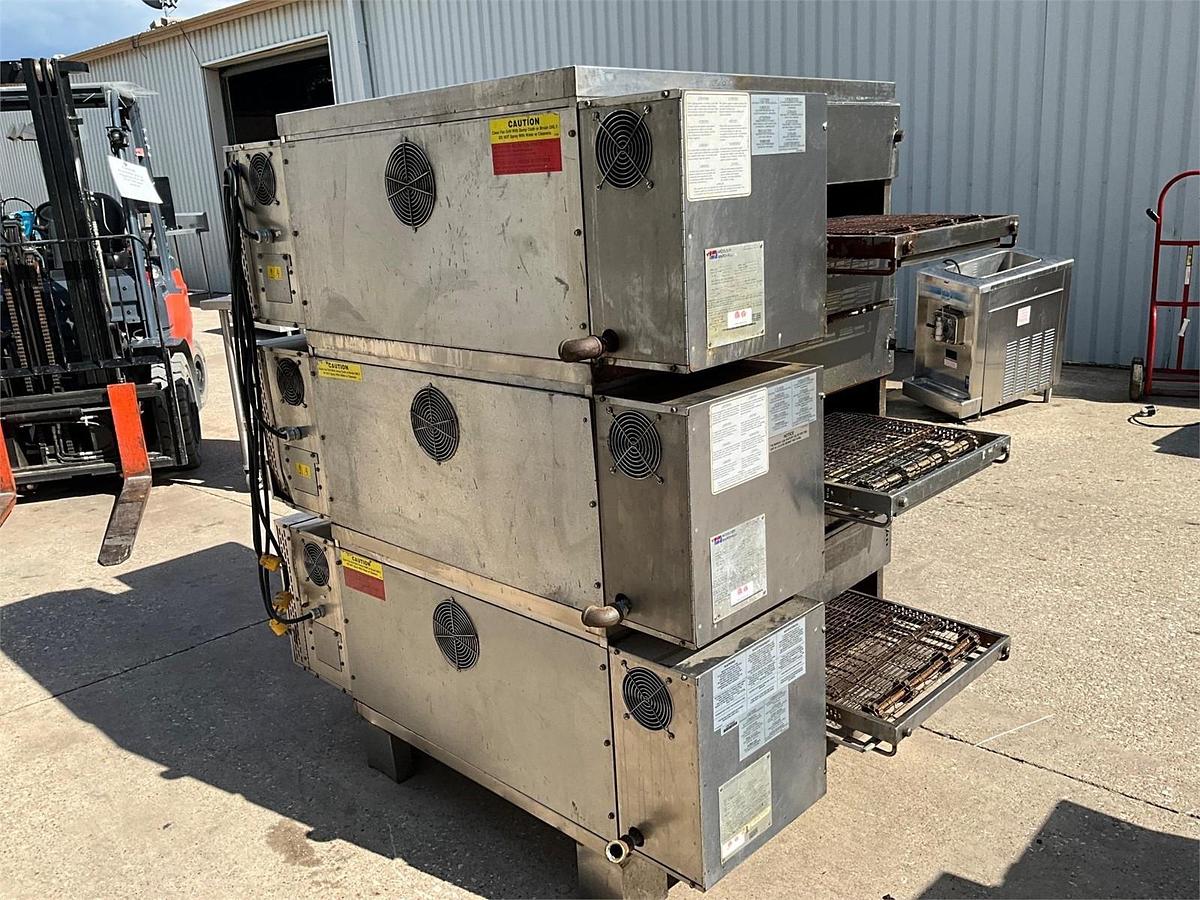 Refurbished Middleby Marshall gas triple stack conveyor ovens