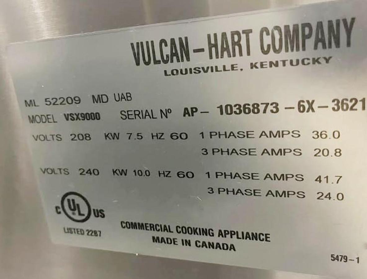 Used Vulcan steamer -VSX9000
