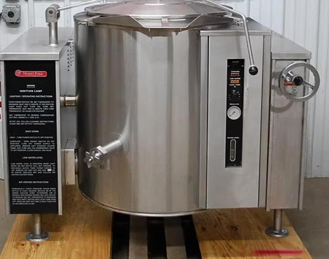 Used Market Forge FT-40GL Natural Gas 40 Gallon Steam Jacketed Tilt Soup Ket