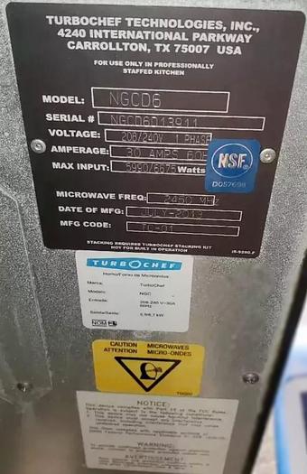 Used Turbochef Tornado NGCD6 Commercial Convection Microwave Oven