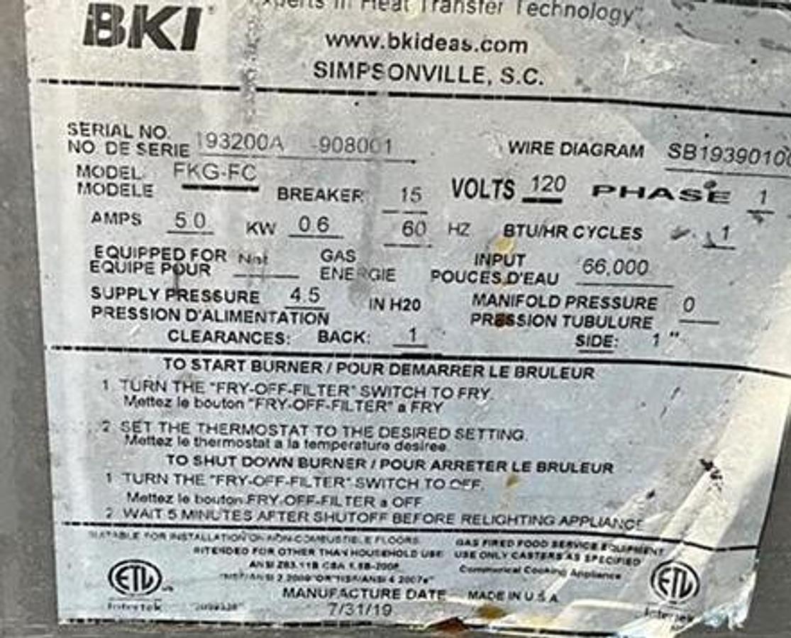 Used  BKI gas pressure fryers - 8 available