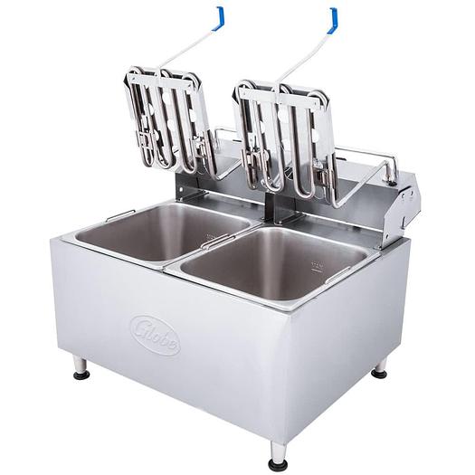 Globe 32 lb. Dual Tank Electric Countertop Fryer