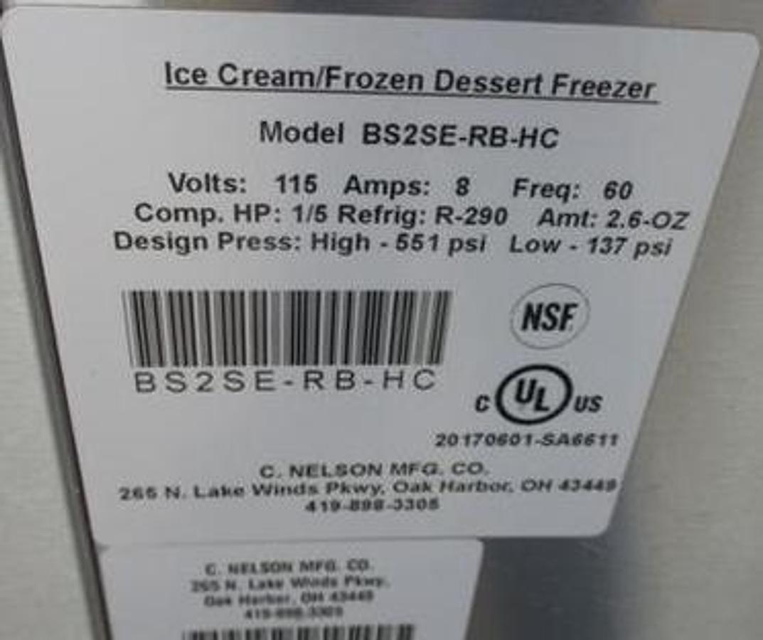 Used NELSON - S/S ICE CREAM/FROZEN DESERT FREEZER ON CASTERS 