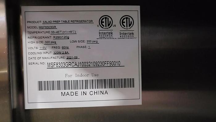 Refurbished 60" SANDWICH PREP TABLE