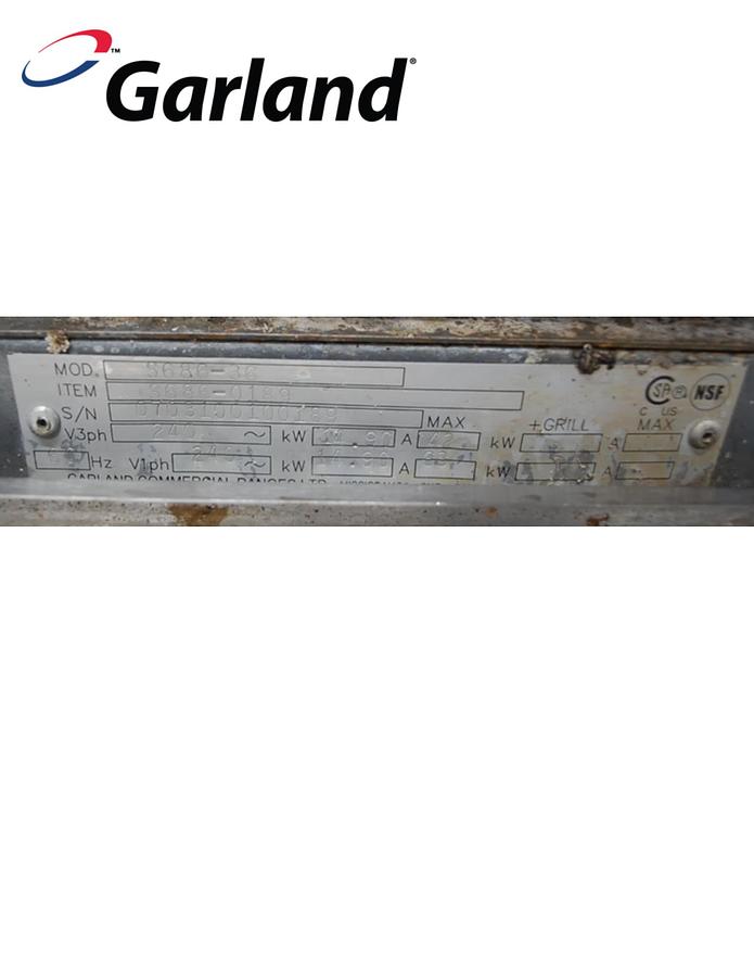 Used Garland S686-36 Sentry Electric 36" Flat Top Griddle Range w Oven