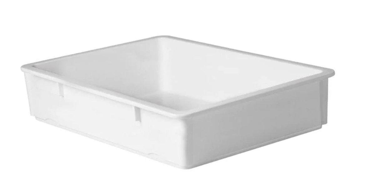 Used Omega White Polypropylene Dough Box - 6" (6 per box) - GREAT FOR PIZZA