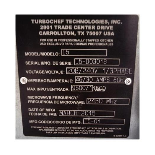 Refurbished TurboChef I5 High-Speed Electric Oven -BUY OR RENT $25.67 PER DAY