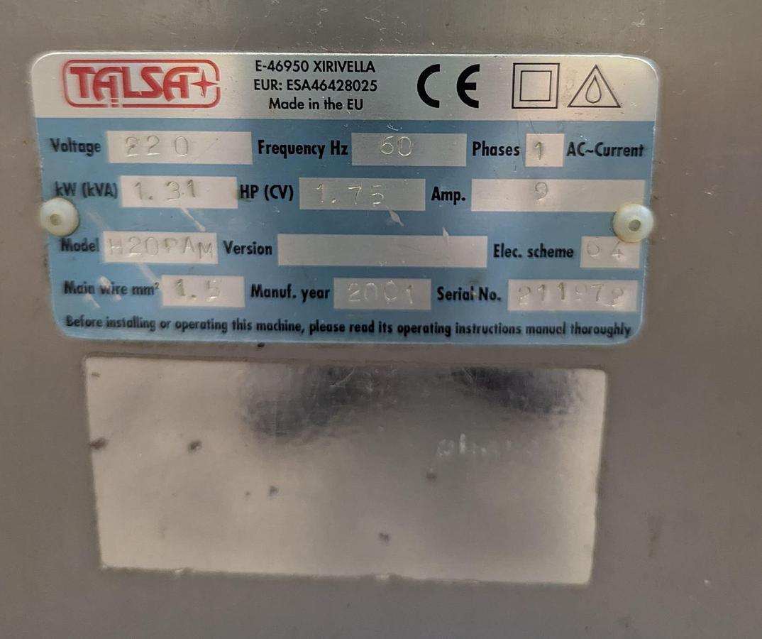 Used Talsa H20PAM Sausage Stuffer -Warranty