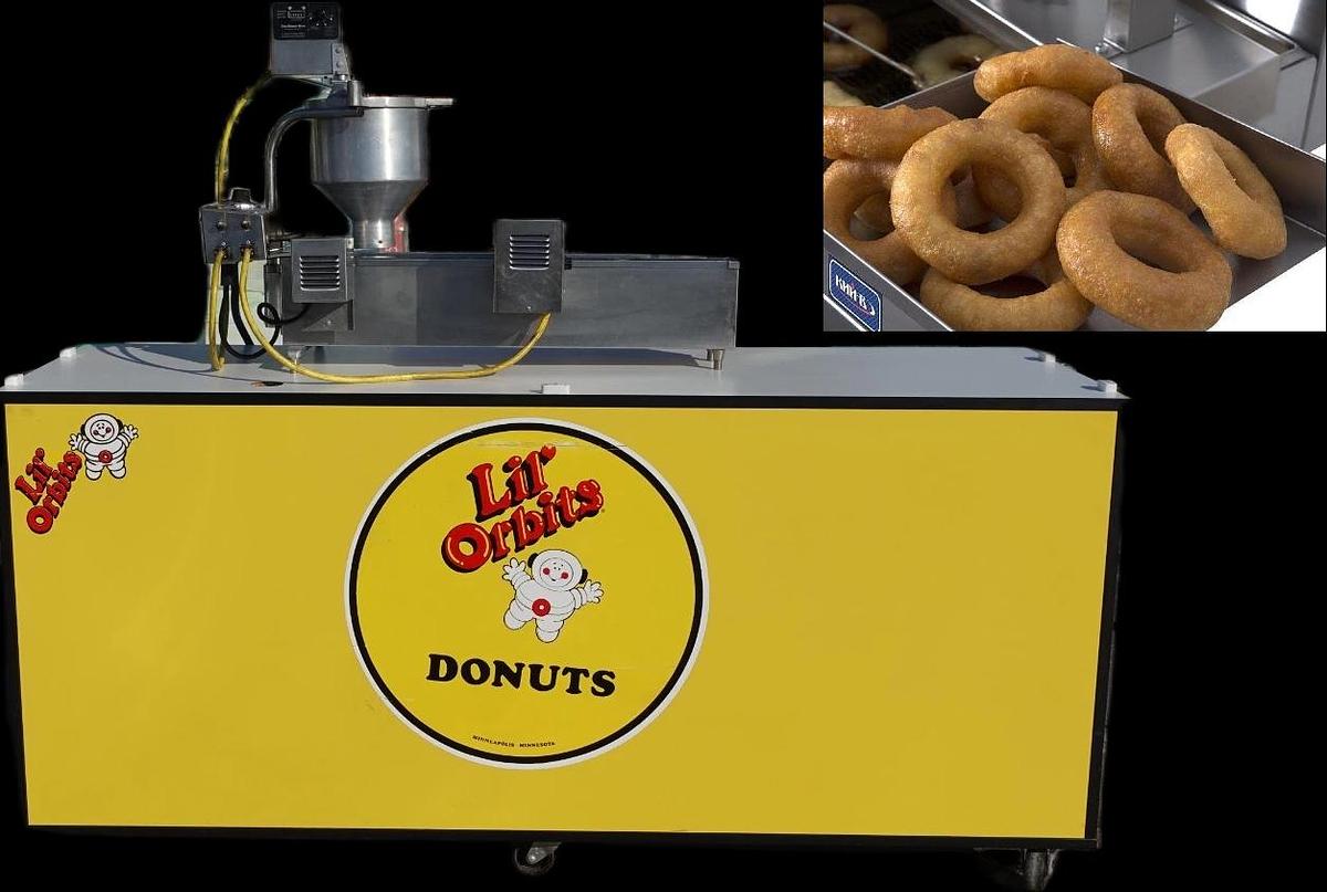Used Lil Orbits Donut Machine Maker ~ W/ Cart, Hood & Fryer Ready to ROLL Doughnut!