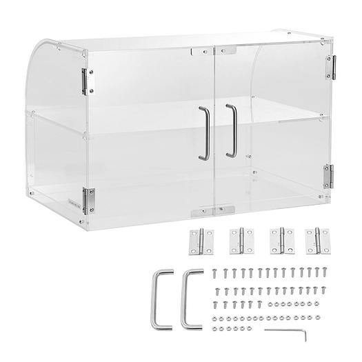 Curved Euro Style Pastry Acrylic Display Case, 2-Tier Commercial Countertop 22" wide