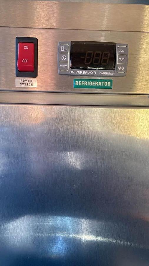 Used Beverage Air 2 door upright refrigerator - SEE VIDEAL