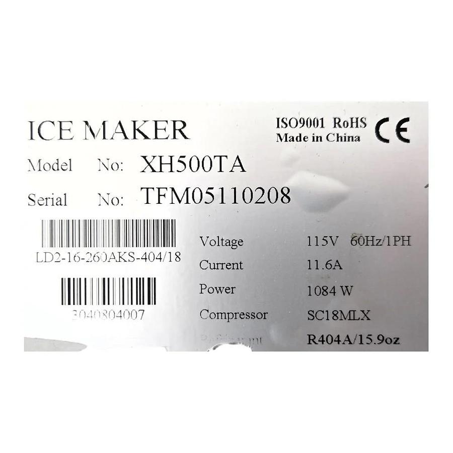 Used Vevor XH500TA Ice Maker with ZNXHZBJCBGDB160B1V0 Ice Storage Bin -WARRANTY