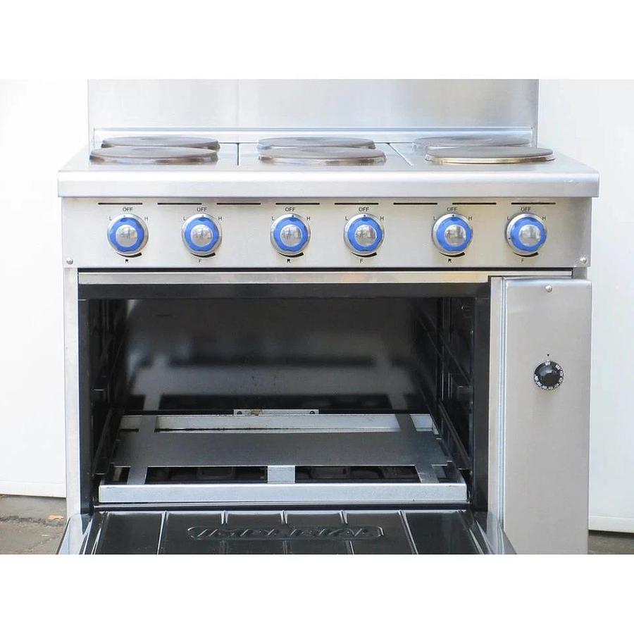 Used Imperial IR-6-E 36" Pro Series 6 Burner Stove Electric Range Oven Mint