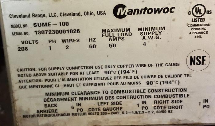 Refurbished  Garland SUME 100 US Range double deck electric convection Ovens