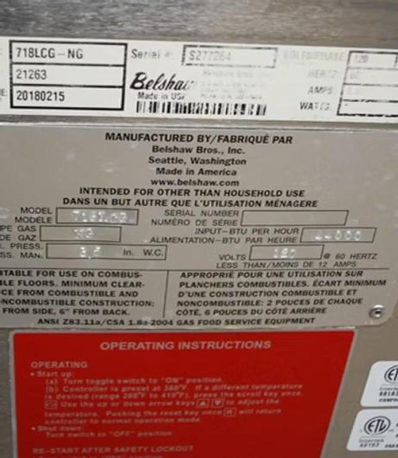 Used Belshaw 718LCG-NG Natural Gas Open Kettle Donut Fryer w B Dropper