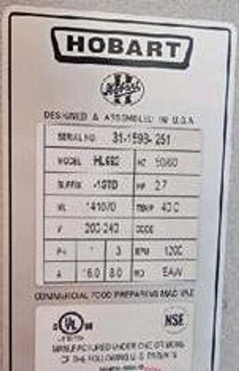 Used Hobart HL662 60 Qt. Planetary Floor Pizza Mixer