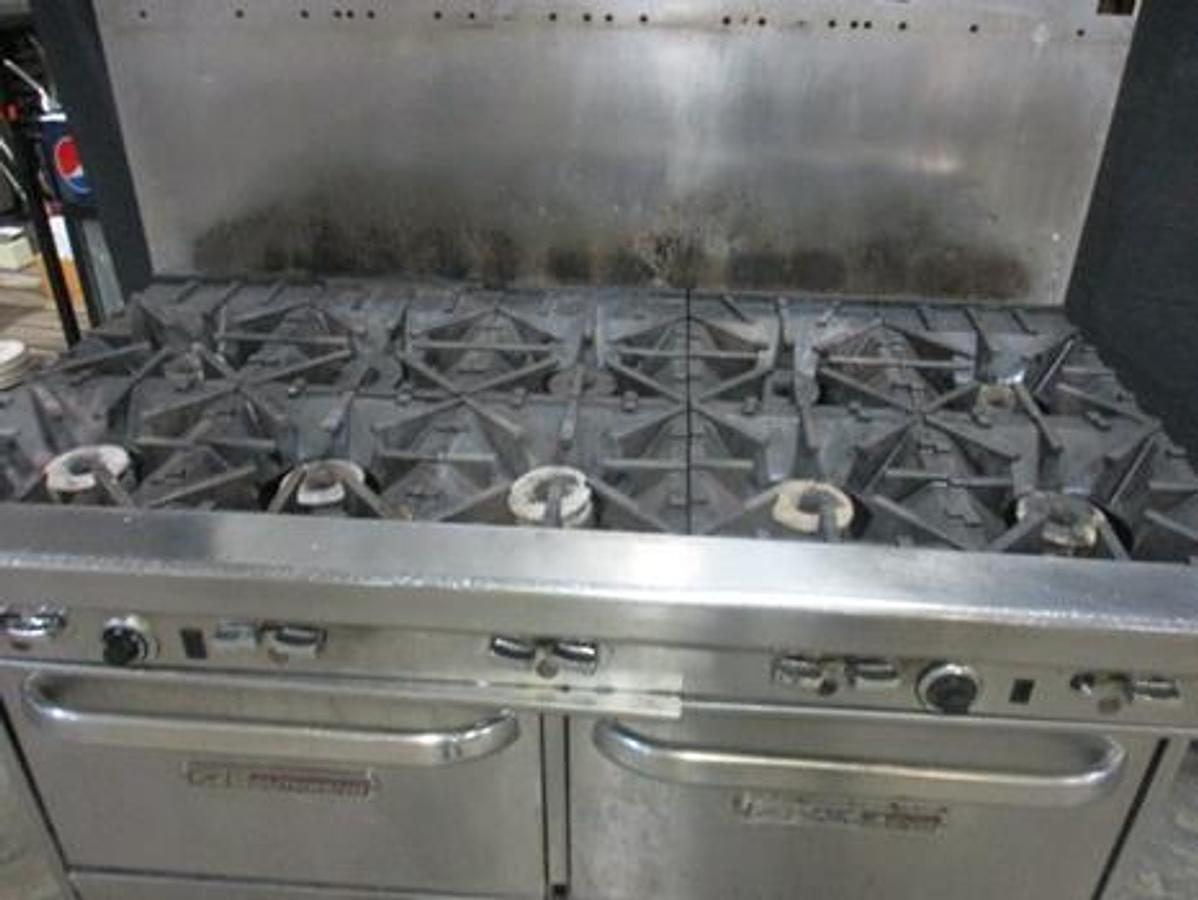 Used Southbend 60in 10 Burner Range With Double Oven On Casters